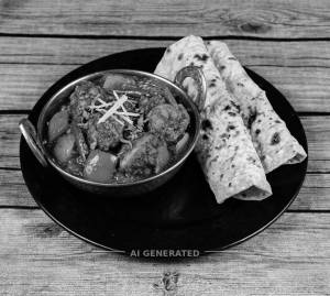 Kadai Chicken + Tandoori Roti (2 pieces)