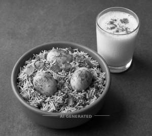 Egg Biryani + Butter Milk