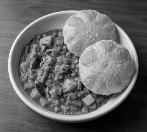 Masala Gare + Poori (2 pieces)