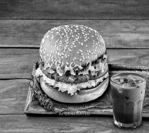 Smoky tandoori burger + Cold coffee