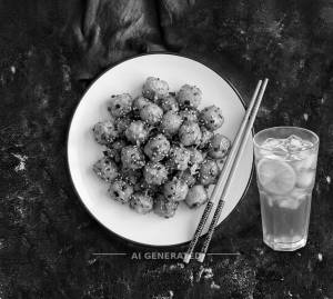 Chilli Garlic Potato Pops + Ice Tea