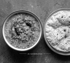 Dal Fry + Plain Chapati Roti (1 piece)