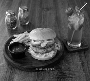 Aloo Tikki Burger + Strawberry Mocktail