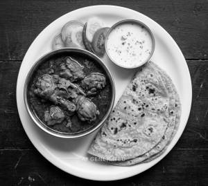 Chicken Masala Meal + Tava Roti (Chappati) (1 piece)