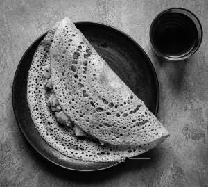 Rava Masala Dosa + Black Tea