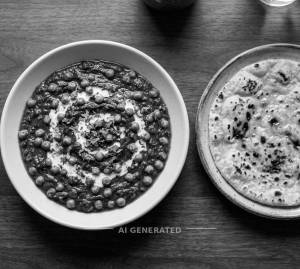 Palak Matar + Roti (1 piece)