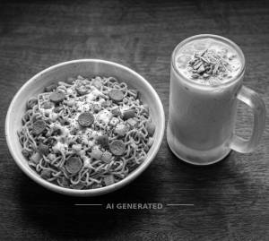 Veg Maggi (pizza flavour) + Jigarthanda