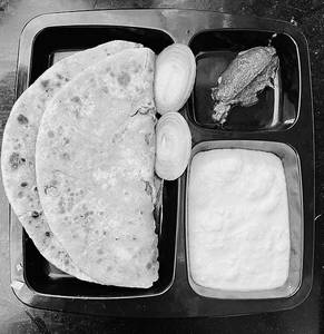 Aloo Paratha(2pc) With Dahi And Green Chutney
