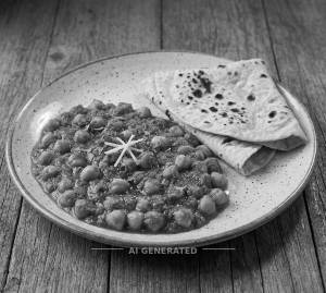 Chana Masala + Plain Roti (2 Pieces)