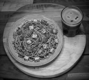 Paneer Noodles + Plain Cold Coffee