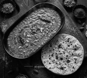 Dal Fry + Tawa Roti Plain (1 piece)