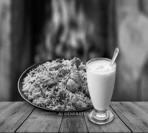 Plain Biryani Rice (Non Veg) + Sweet Lassi (Sugar Lassi)