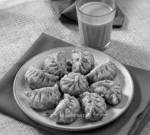 Veg momos fry [8 pieces] + Special tea