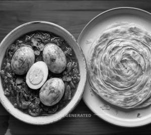 Egg Curry + Kerala Paratha (1 Piece)