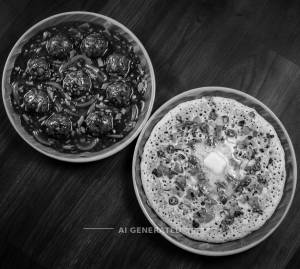 Manchurian Gravy + Butter Uttapam (1 piece)