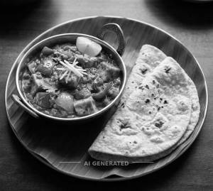 Kadhai Paneer + Tawa Roti (2 pieces)