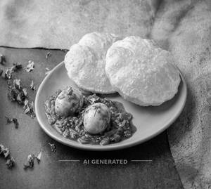 Egg Curry [2 Eggs] + Luchi (2 Pieces)