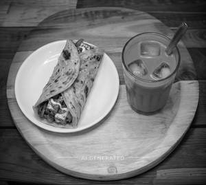 Veg Roll + Plain Cold Coffee