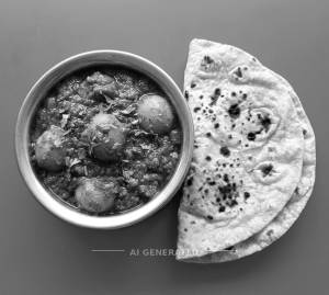 Aloo Dum + Plain Tawa Roti (2 pieces)