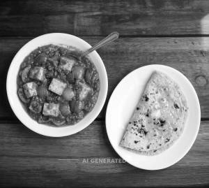 Kadhai Paneer + Butter Tawa Roti (1 piece)