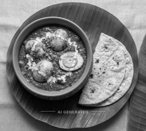 Egg Curry + Plain Roti (2 pieces)