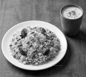 Veg Pulao + Butter Milk