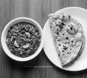 Methi Lehsuniya + Tandoori Roti (1 piece)