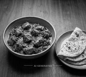 Chicken kasha + Tawa Roti (2 pieces)