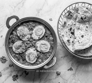 Egg Curry + Plain Tandoori Roti (2 Pieces)
