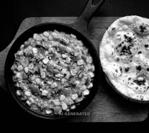 Corn Capsicum Masala + Tandoori Roti (1 piece)