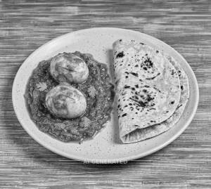 Egg curry [2 pieces] + Ashirbad tawa roti [2 pieces]