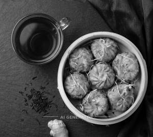 Veg Fried Momos (6 Pcs) + Black Tea