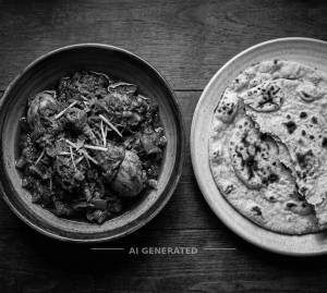 Chicken bhuna masala + Tandoori roti plain (1 piece)
