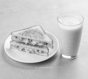 Veg cheese sandwich + Banana juice