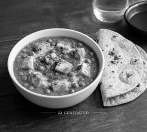 Matar Paneer + Tawa Roti (2 pieces)