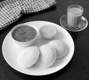 Idli (3 Pieces) + Tea