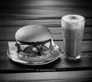 Barbeque burger + Classic cold coffee