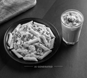 White Sauce Pasta + Cold coffee