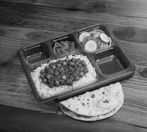 Chole Chawal, salad, achar + Plain Roti (2pcs)