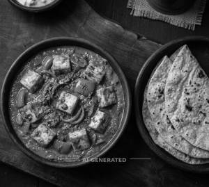 Paneer Masala + Ata Roti (2 Pieces)