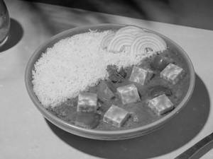 Steam Rice with Kadhai Paneer