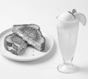 Cheese Sandwich + Lemon Sweet Soda Ice Float