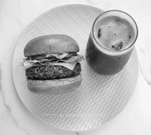 Cheese Burger + Cold Coffee
