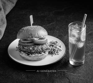 Herby Veg Burger + Ice Tea