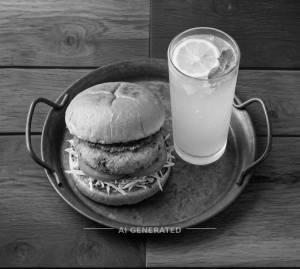 Aloo Tikki Burger + Lemonade