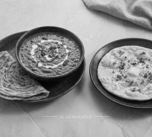 Dal Makhni & 2 Lacha Parantha + Butter Roti (1 piece)