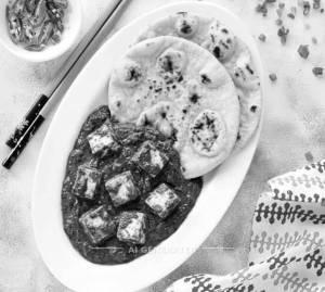 Palak Paneer + Plain Tandoori Roti (2 pieces)