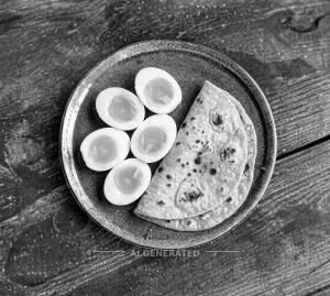 Egg Boiled + Plain Roti (2 Pieces)