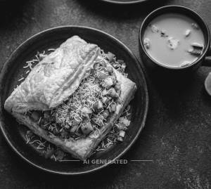 Sev Puff + Masala Tea