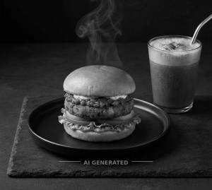Schezwan burger + Classic cold coffee